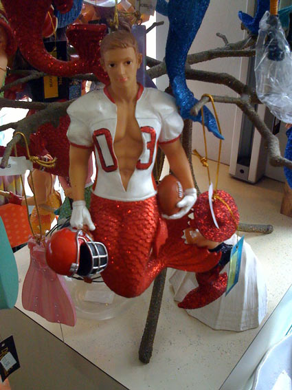 The Gay-Football Player- Merman- Ornament: an essential addition to the perfect Christmas tree